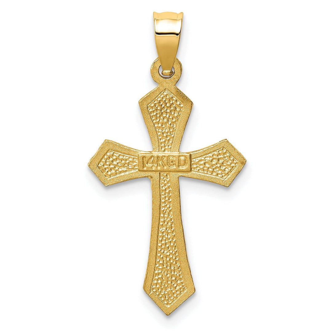 Lovely Rita's Charms & Pendants 14K Yellow Gold Classic Satin D.C Crucifix Cross Pendant