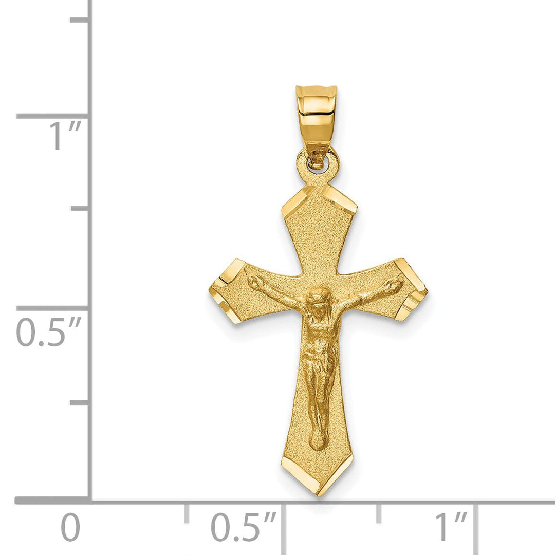Lovely Rita's Charms & Pendants 14K Yellow Gold Classic Satin D.C Crucifix Cross Pendant