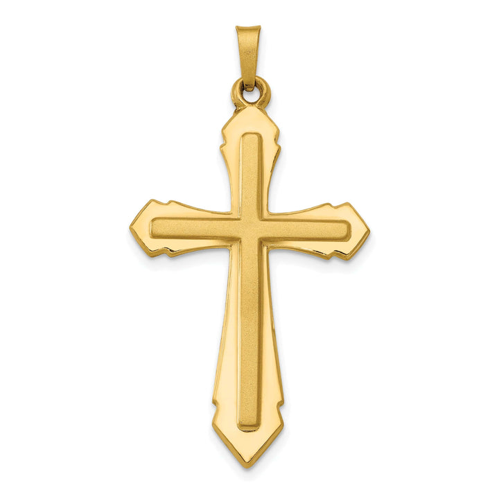 Lovely Rita's Charms & Pendants 14K Yellow Gold Classic & Satin Passion Cross Pendant