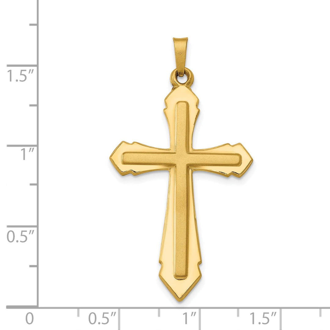 Lovely Rita's Charms & Pendants 14K Yellow Gold Classic & Satin Passion Cross Pendant