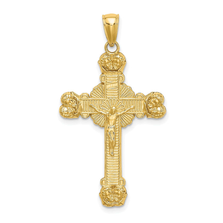 Lovely Rita's Charms & Pendants 14K Yellow Gold Classic Sunburst Crucifix Cross Pendant