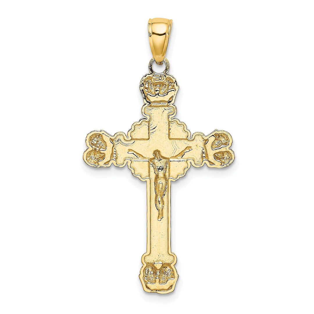 Lovely Rita's Charms & Pendants 14K Yellow Gold Classic Sunburst Crucifix Cross Pendant