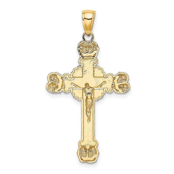 Lovely Rita's Charms & Pendants 14K Yellow Gold Classic Sunburst Crucifix Cross Pendant