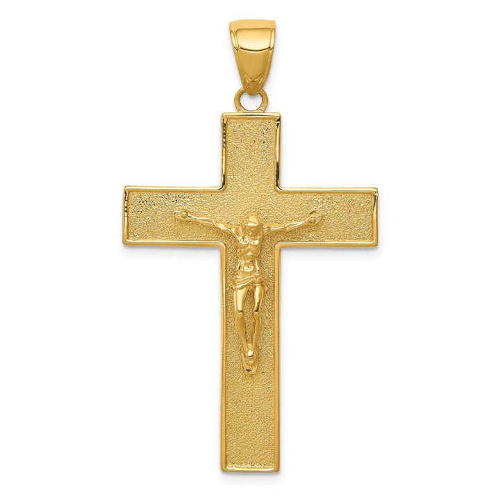 Lovely Rita's Charms & Pendants 14K Yellow Gold Classic Textured Crucifix Cross Pendant