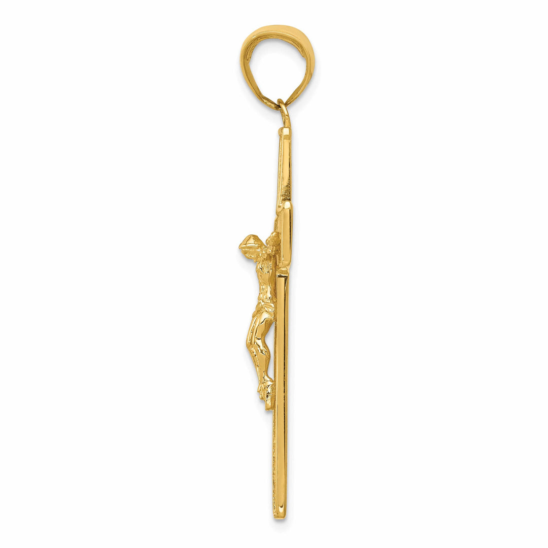 Lovely Rita's Charms & Pendants 14K Yellow Gold Classic Textured Crucifix Cross Pendant