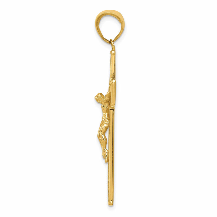 Lovely Rita's Charms & Pendants 14K Yellow Gold Classic Textured Crucifix Cross Pendant