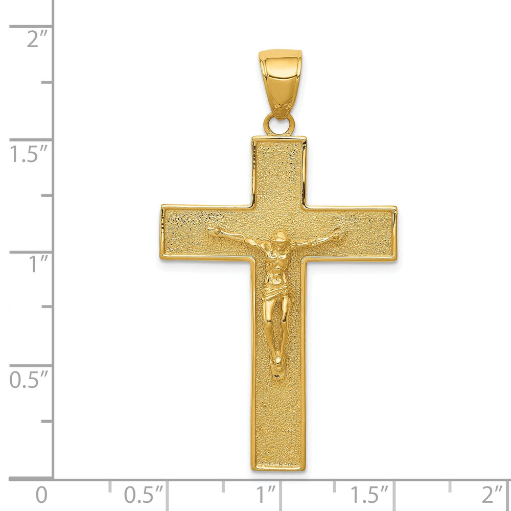 Lovely Rita's Charms & Pendants 14K Yellow Gold Classic Textured Crucifix Cross Pendant