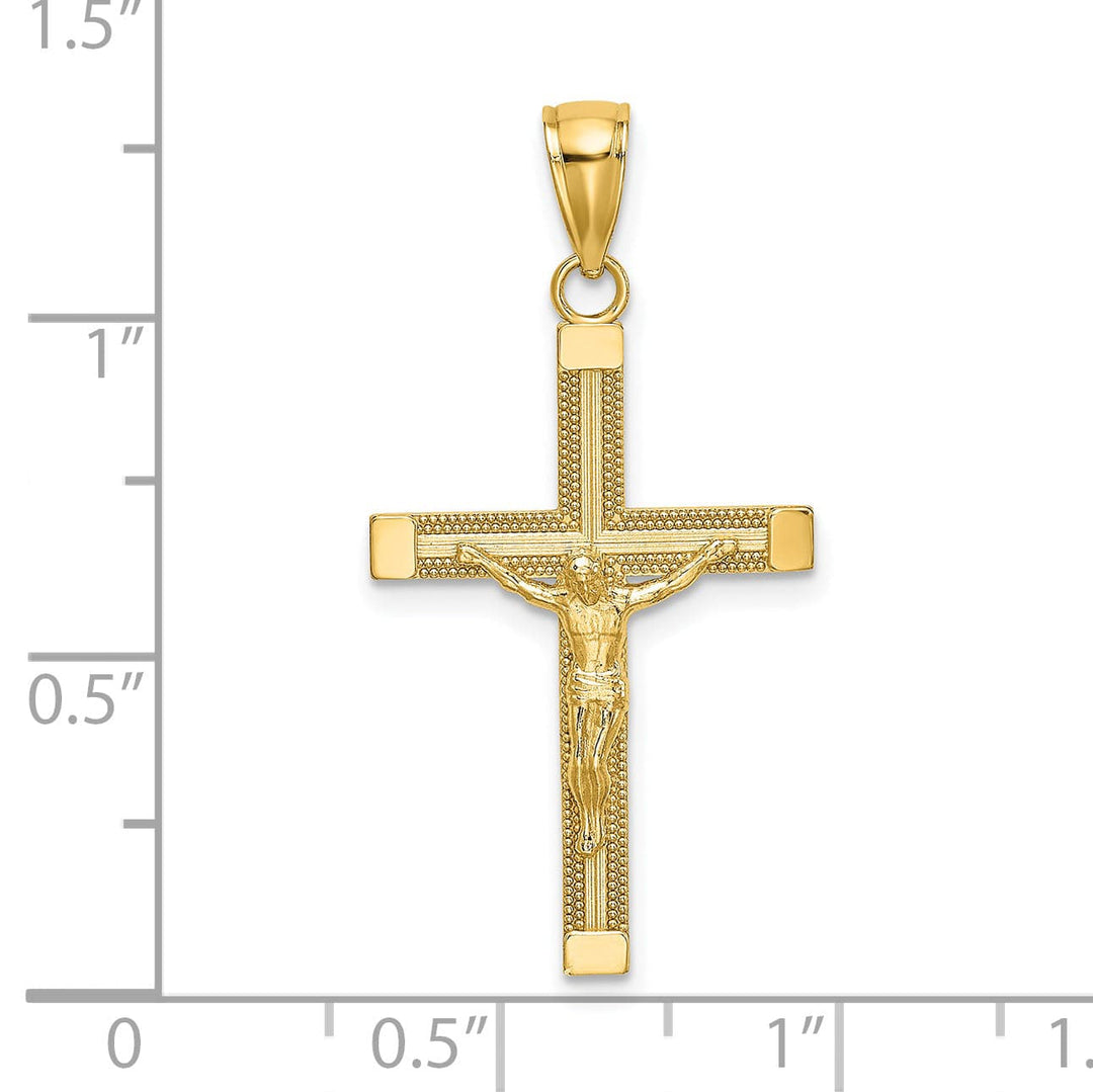 Lovely Rita's Charms & Pendants 14K Yellow Gold Classic & Textured Crucifix Cross Pendant