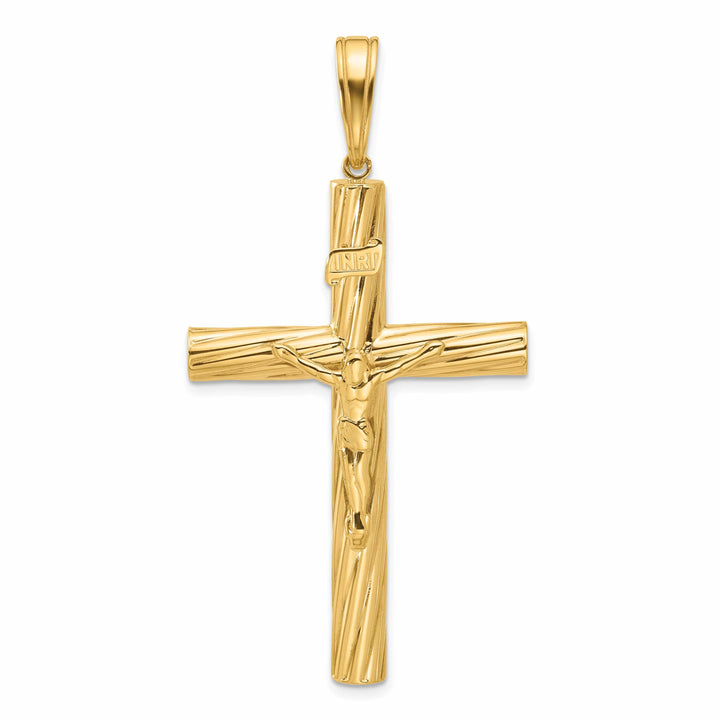Lovely Rita's Charms & Pendants 14K Yellow Gold Classic & Textured INRI Cross Pendant