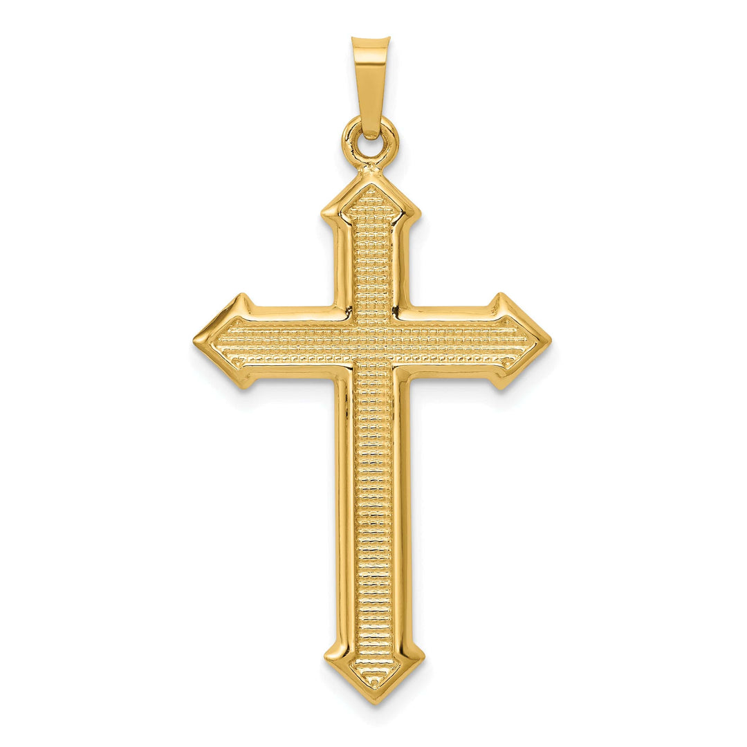 Lovely Rita's Charms & Pendants 14K Yellow Gold Classic & Textured Passion Cross Pendant