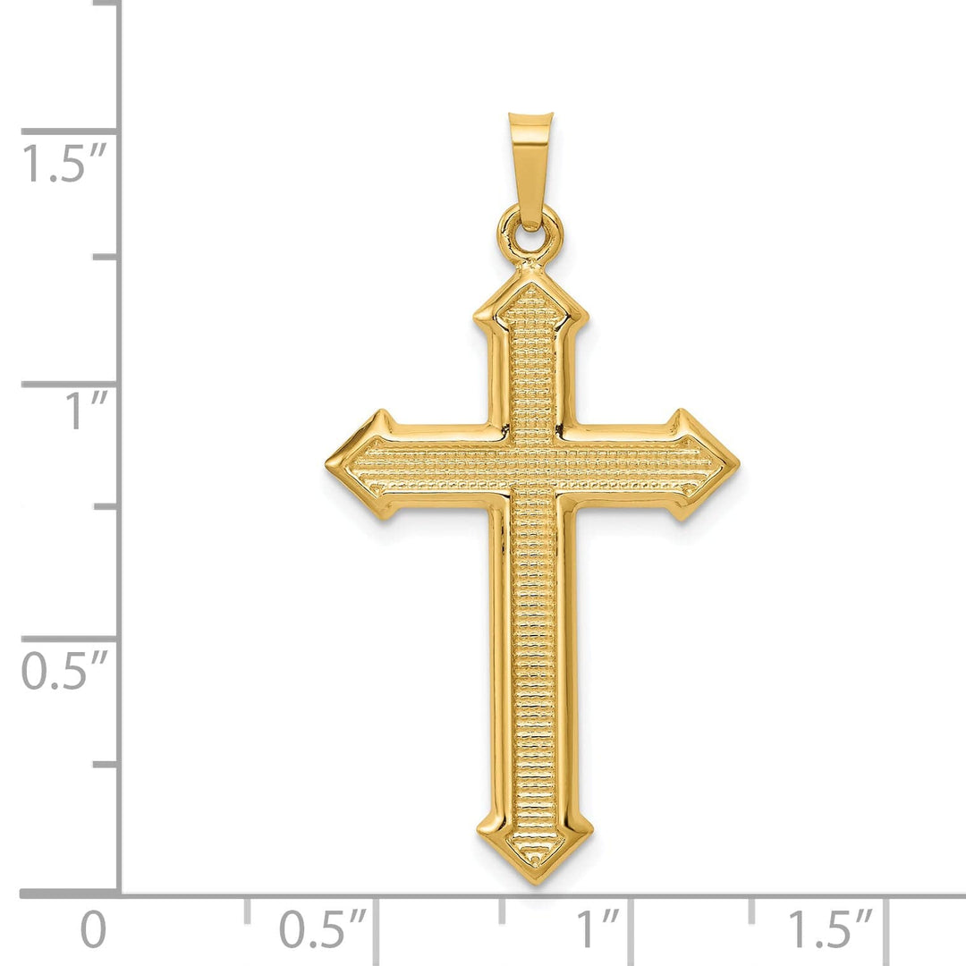 Lovely Rita's Charms & Pendants 14K Yellow Gold Classic & Textured Passion Cross Pendant