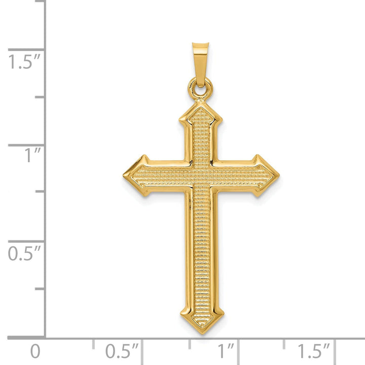 Lovely Rita's Charms & Pendants 14K Yellow Gold Classic & Textured Passion Cross Pendant