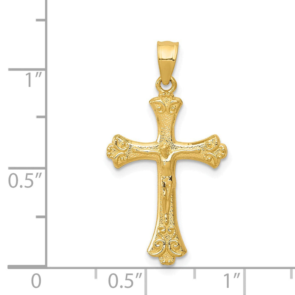 Lovely Rita's Charms & Pendants 14K Yellow Gold Contemporary Crucifix Cross Pendant