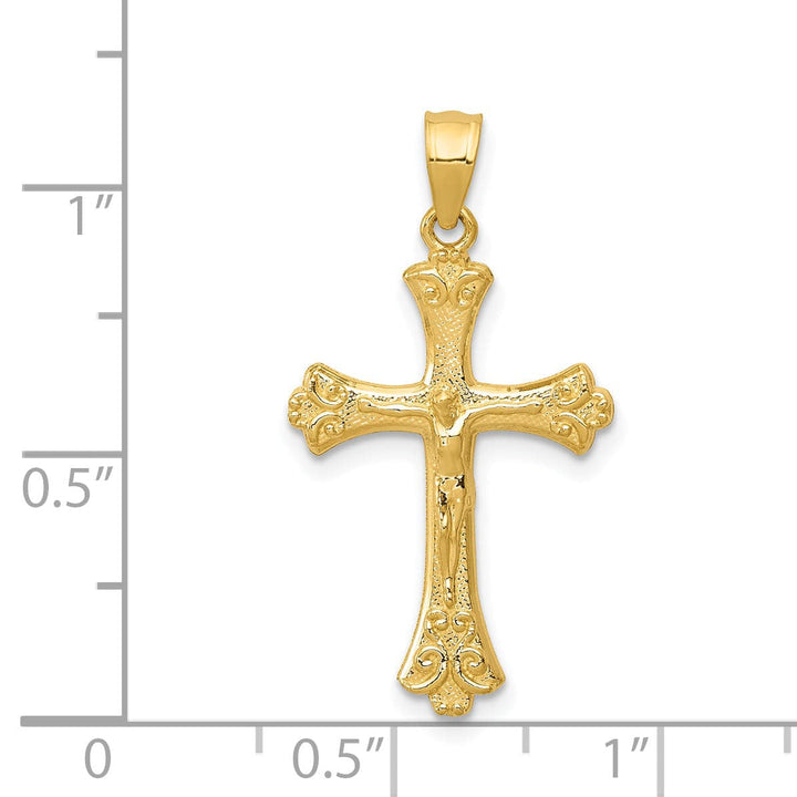 Lovely Rita's Charms & Pendants 14K Yellow Gold Contemporary Crucifix Cross Pendant