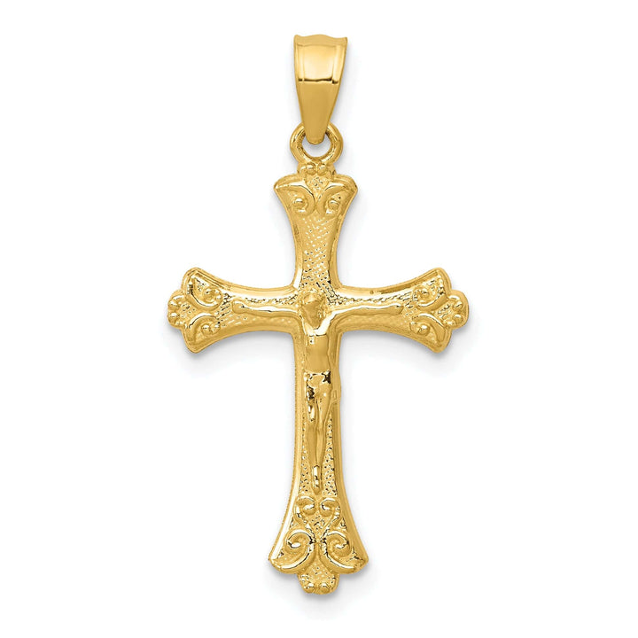Lovely Rita's Charms & Pendants 14K Yellow Gold Contemporary Crucifix Cross Pendant