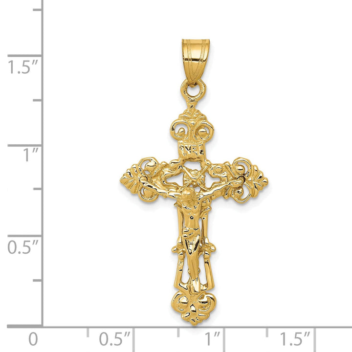 Lovely Rita's Charms & Pendants 14K Yellow Gold Contemporary Fleur de Lis Cross Pendant