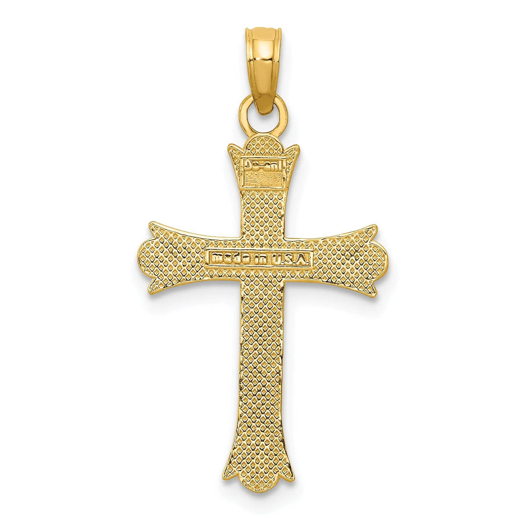 Lovely Rita's Charms & Pendants 14K Yellow Gold Contemporary Fleur de Lis Cross Pendant