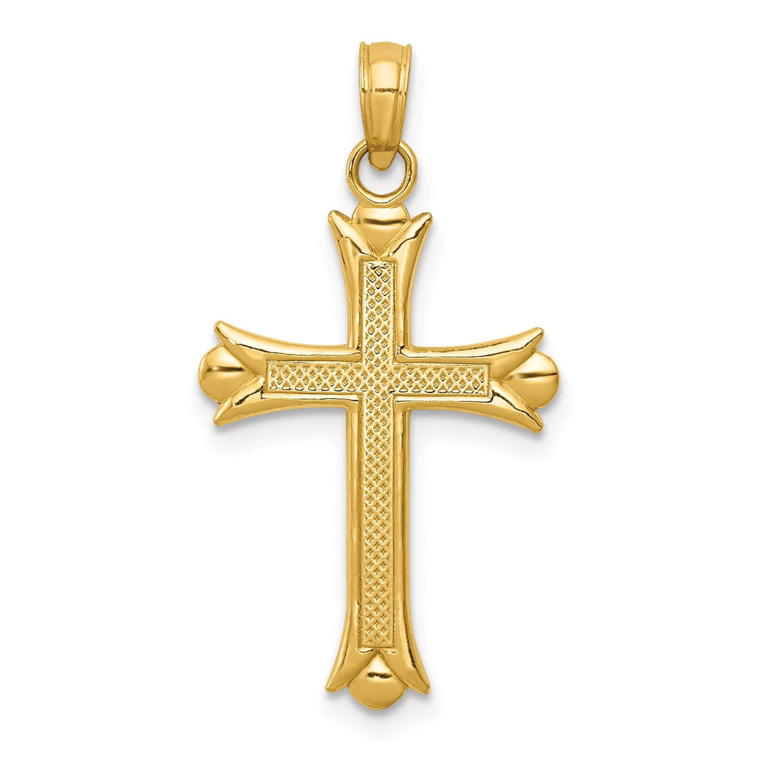 Lovely Rita's Charms & Pendants 14K Yellow Gold Contemporary Fleur de Lis Cross Pendant