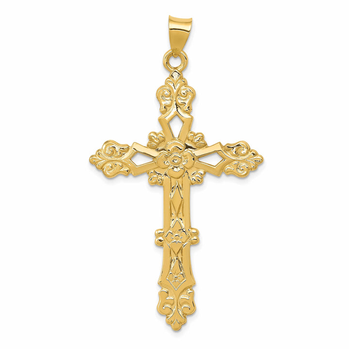 Lovely Rita's Charms & Pendants 14K Yellow Gold Contemporary Polished Filigree Cross Pendant