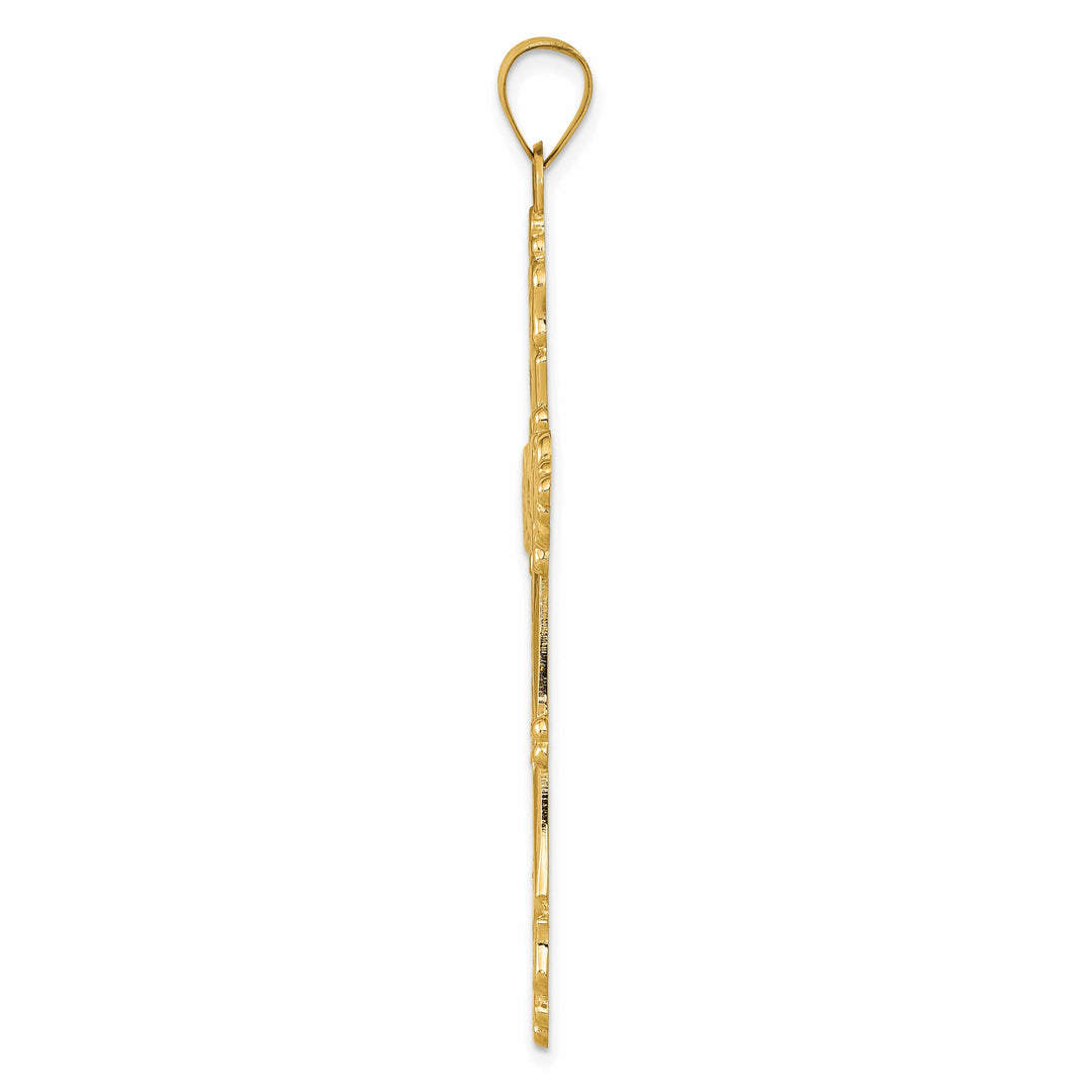 Lovely Rita's Charms & Pendants 14K Yellow Gold Contemporary Polished Filigree Cross Pendant