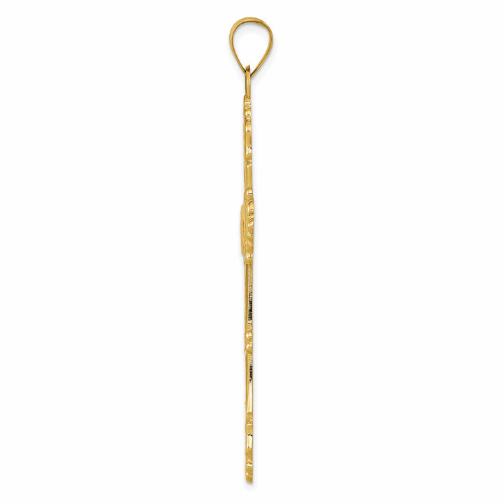 Lovely Rita's Charms & Pendants 14K Yellow Gold Contemporary Polished Filigree Cross Pendant