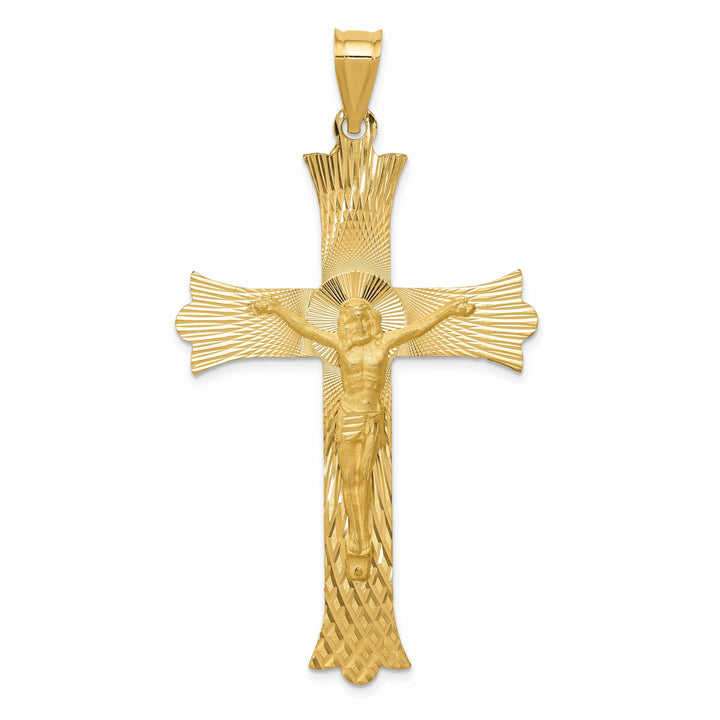 Lovely Rita's Charms & Pendants 14K Yellow Gold Contemporary Satin & D.C Crucifix Cross Pendant