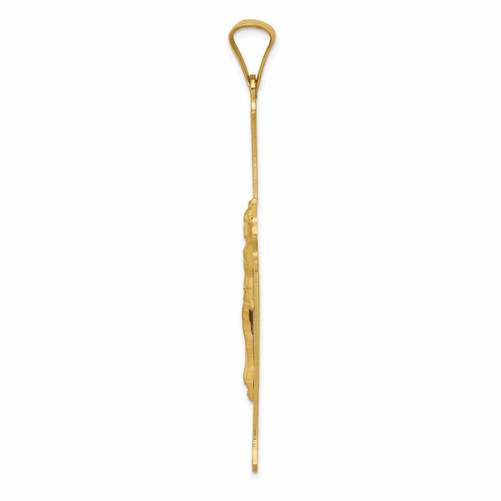 Lovely Rita's Charms & Pendants 14K Yellow Gold Contemporary Satin & D.C Crucifix Cross Pendant