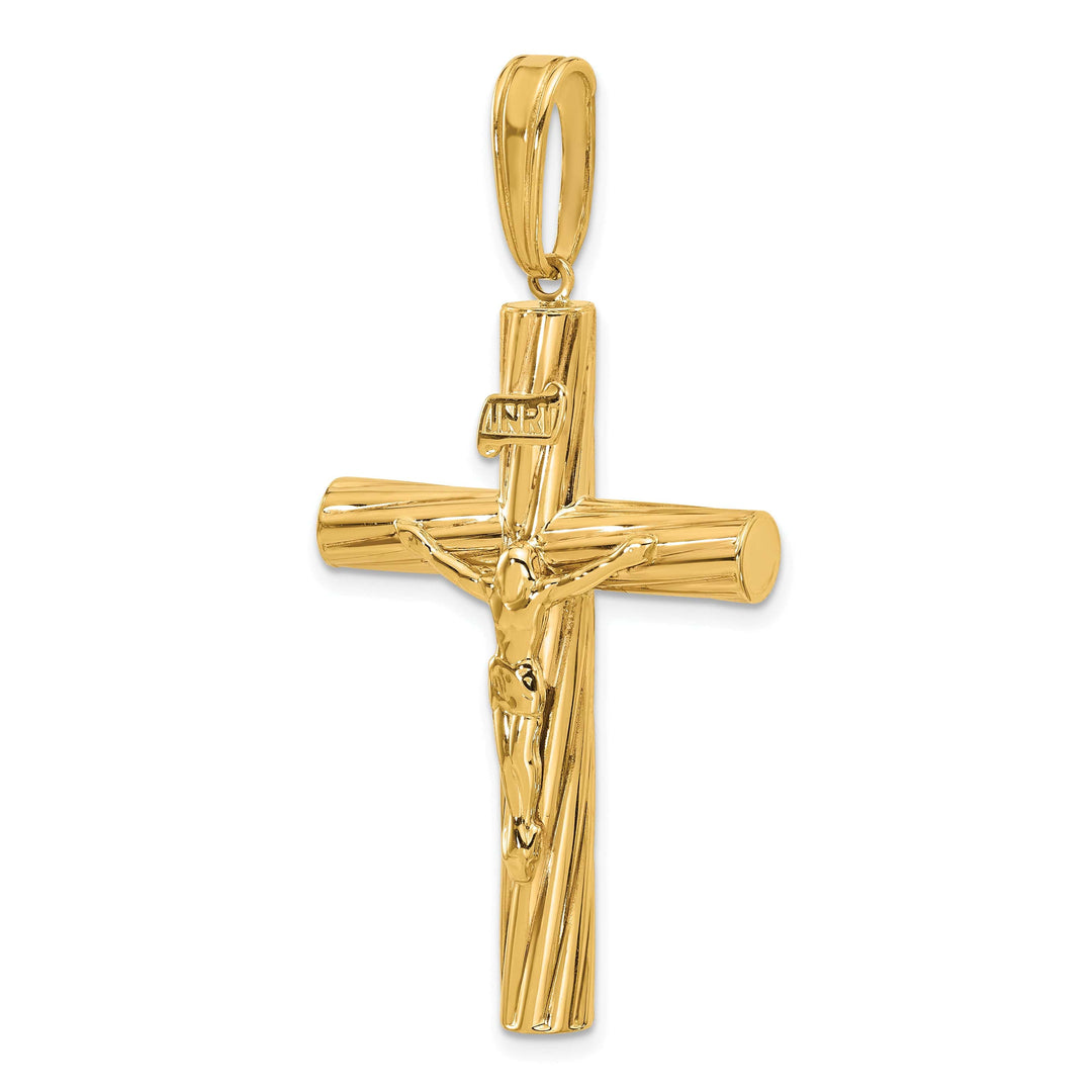 Lovely Rita's Charms & Pendants 14K Yellow Gold Contemporary & Textured INRI Cross Pendant