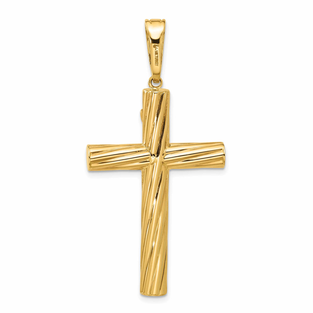 Lovely Rita's Charms & Pendants 14K Yellow Gold Contemporary & Textured INRI Cross Pendant
