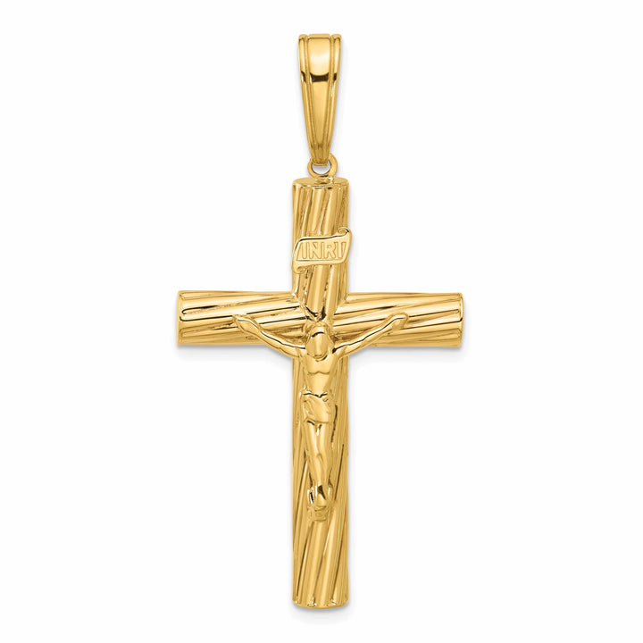 Lovely Rita's Charms & Pendants 14K Yellow Gold Contemporary & Textured INRI Cross Pendant