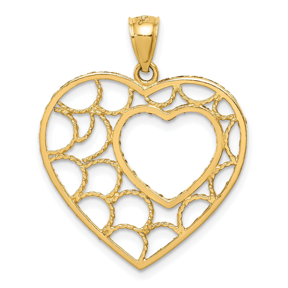 Lovely Rita's Charms & Pendants 14k Yellow Gold D.C Finish Heart Pendant