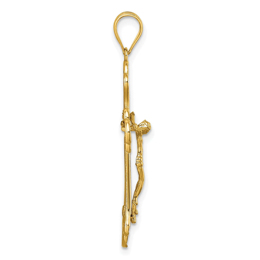 Lovely Rita's Charms & Pendants 14K Yellow Gold D.C Fleur de Lis Filigree Crucifix Cross Pendant
