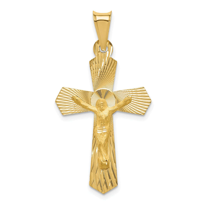 Lovely Rita's Charms & Pendants 14K Yellow Gold Designer Satin & D.C Crucifix Cross Pendant