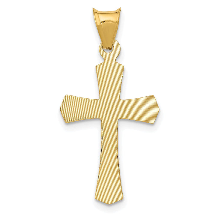 Lovely Rita's Charms & Pendants 14K Yellow Gold Detailed Satin & D.C Crucifix Cross Pendant