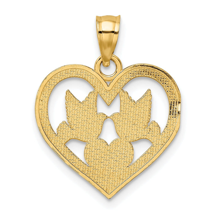 Lovely Rita's Charms & Pendants 14k Yellow Gold Doves In Heart Pendant