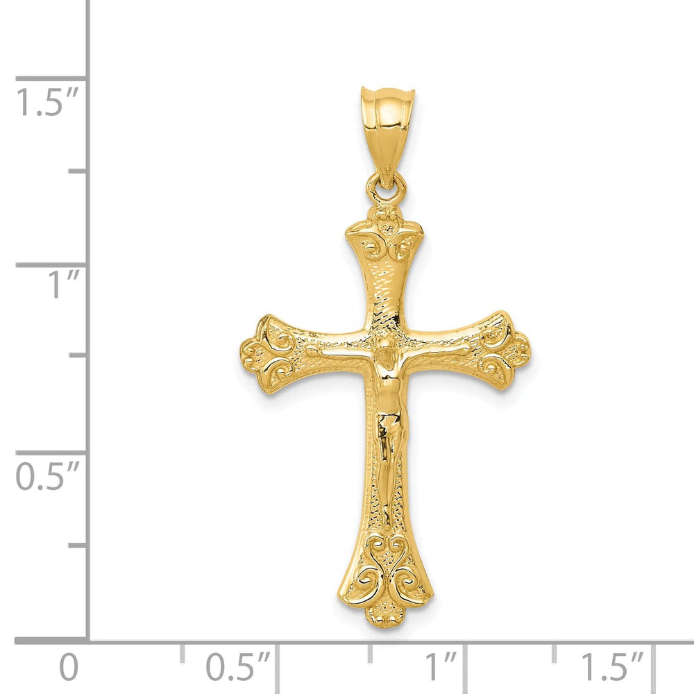 Lovely Rita's Charms & Pendants 14K Yellow Gold Elegant Crucifix Cross Pendant