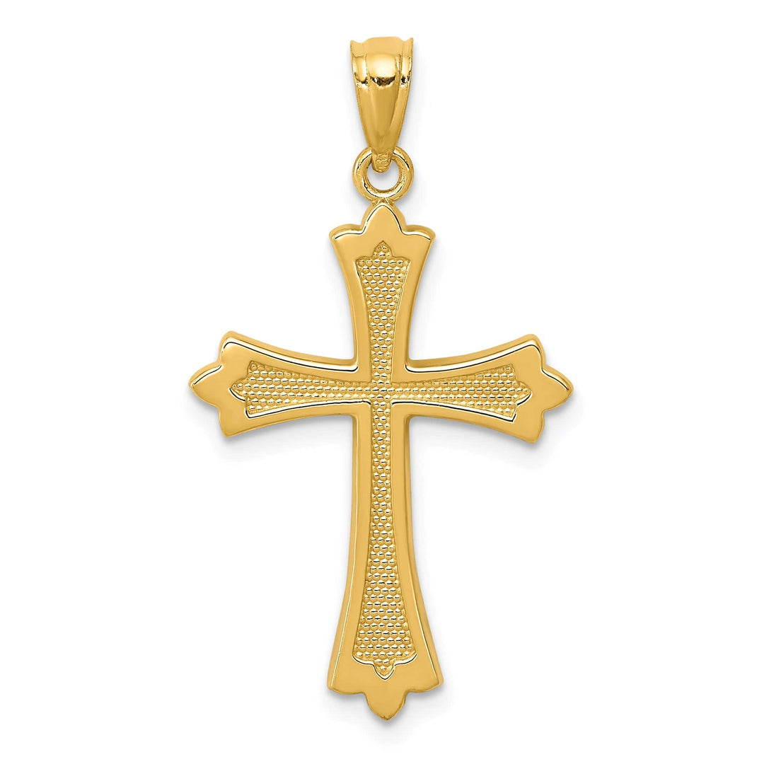 Lovely Rita's Charms & Pendants 14K Yellow Gold Elegant Fleur de Lis Cross Pendant
