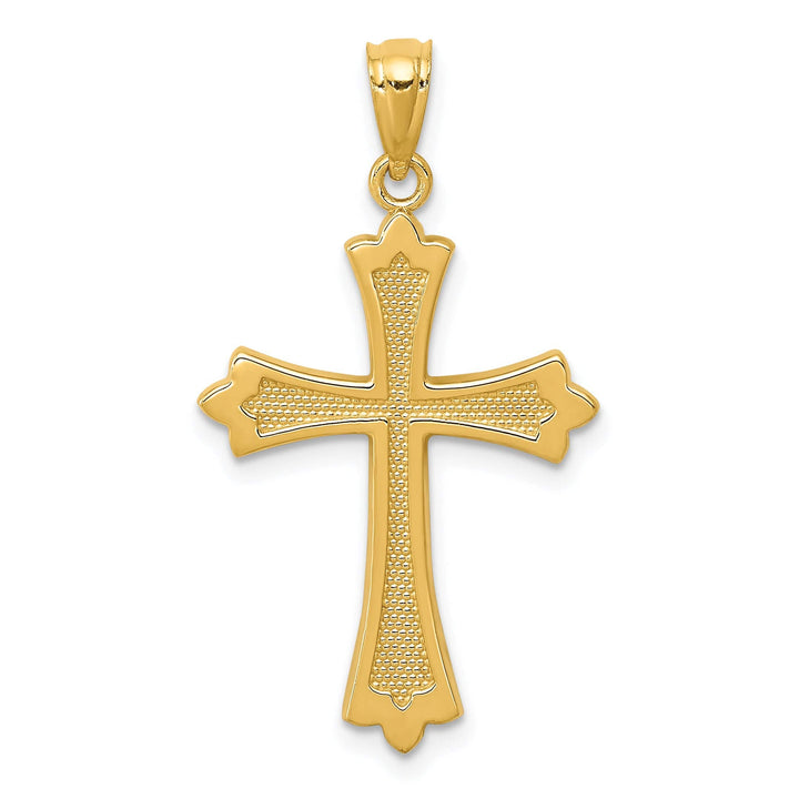 Lovely Rita's Charms & Pendants 14K Yellow Gold Elegant Fleur de Lis Cross Pendant