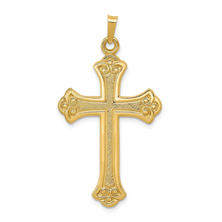 Lovely Rita's Charms & Pendants 14K Yellow Gold Elegant & Polished Fleur de Lis Cross Pendant