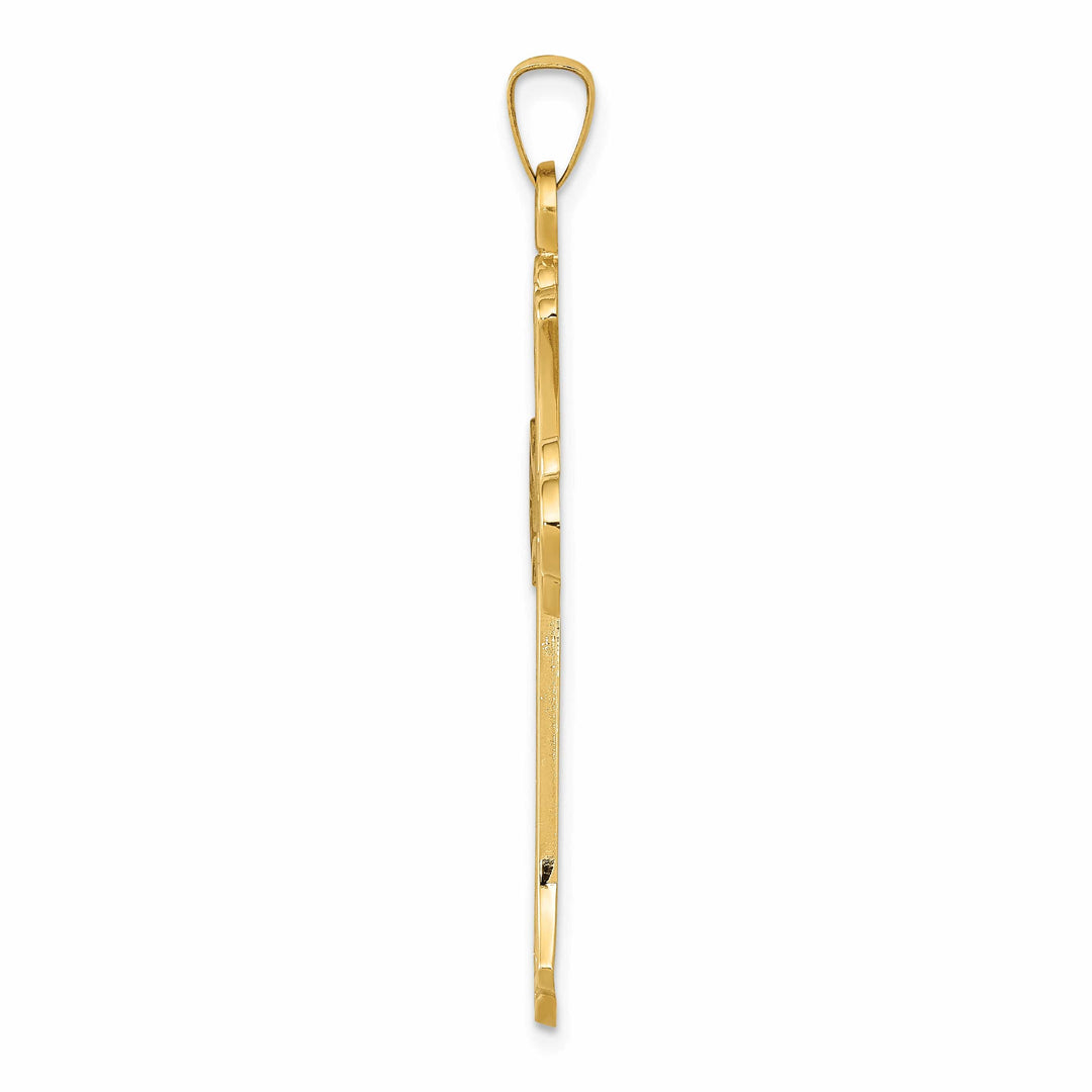 Lovely Rita's Charms & Pendants 14K Yellow Gold Elegant & Polished Fleur de Lis Cross Pendant