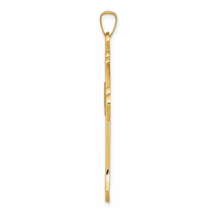 Lovely Rita's Charms & Pendants 14K Yellow Gold Elegant & Polished Fleur de Lis Cross Pendant
