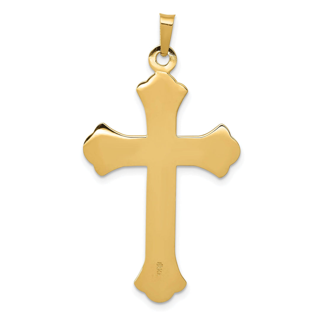 Lovely Rita's Charms & Pendants 14K Yellow Gold Elegant & Polished Fleur de Lis Cross Pendant
