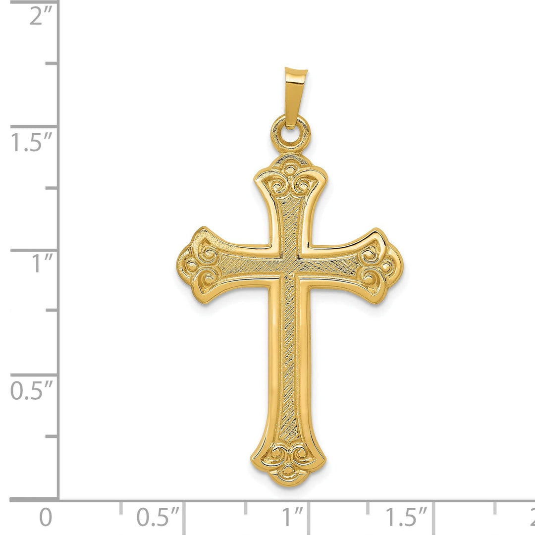 Lovely Rita's Charms & Pendants 14K Yellow Gold Elegant & Polished Fleur de Lis Cross Pendant