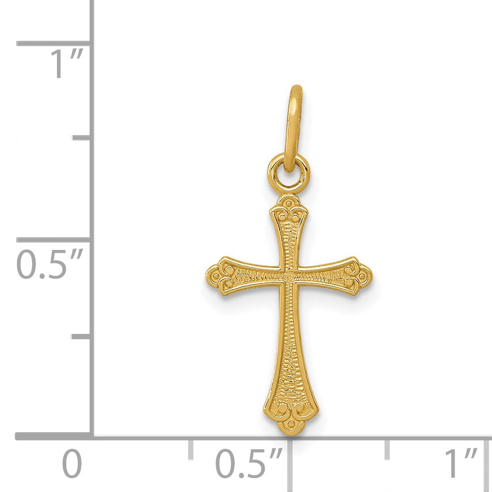 Lovely Rita's Charms & Pendants 14K Yellow Gold Elegant Polished Small Filigree Cross Pendant
