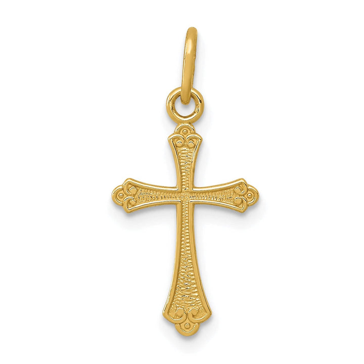 Lovely Rita's Charms & Pendants 14K Yellow Gold Elegant Polished Small Filigree Cross Pendant