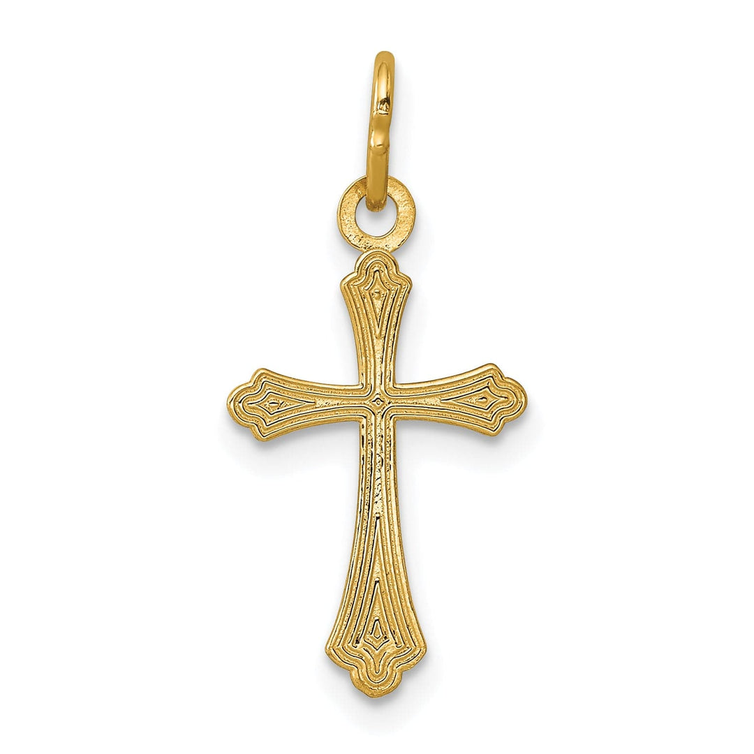 Lovely Rita's Charms & Pendants 14K Yellow Gold Elegant Polished Small Filigree Cross Pendant