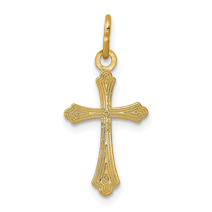 Lovely Rita's Charms & Pendants 14K Yellow Gold Elegant Polished Small Filigree Cross Pendant