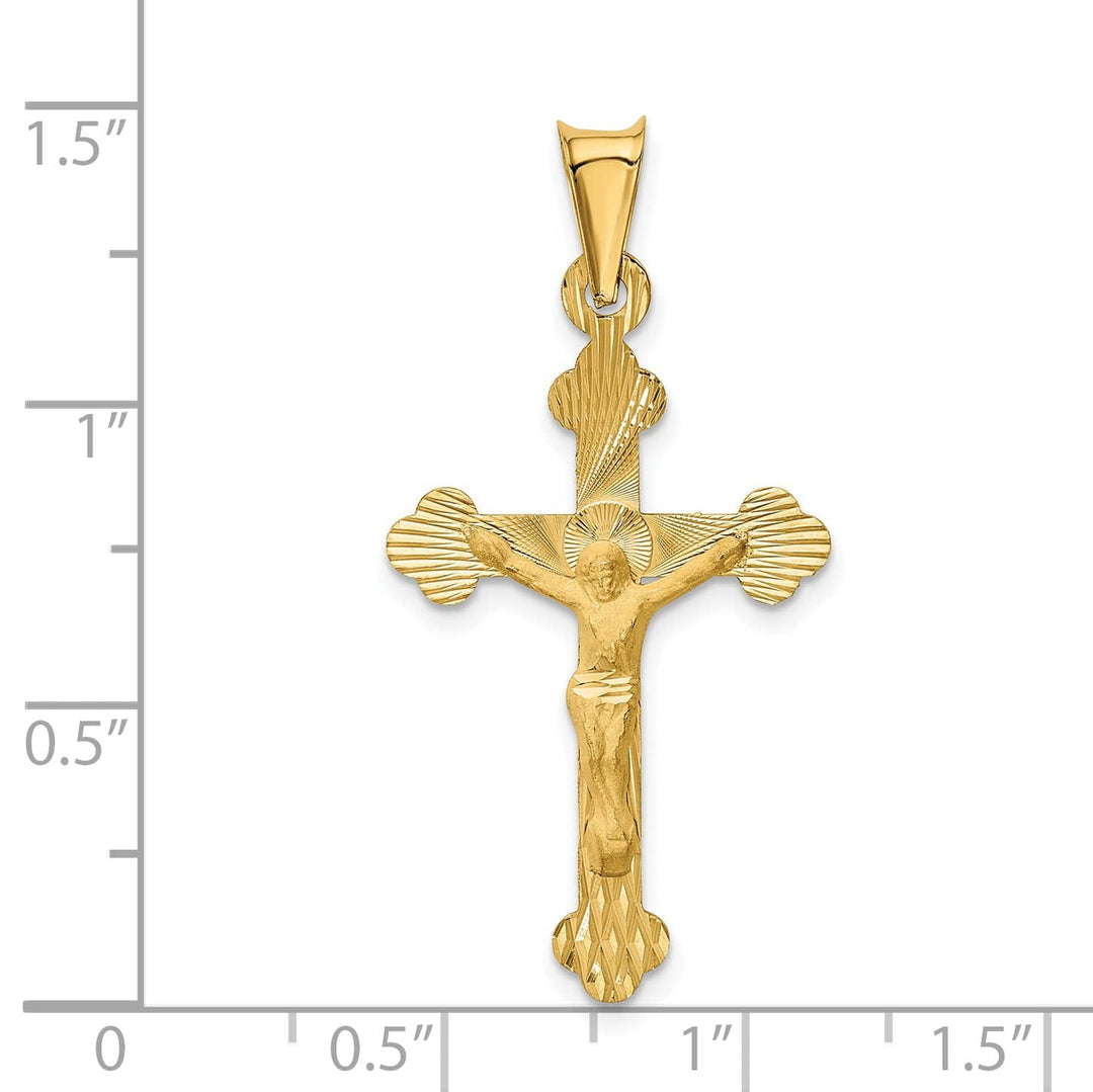 Lovely Rita's Charms & Pendants 14K Yellow Gold Elegant Satin & D.C Crucifix Cross Pendant