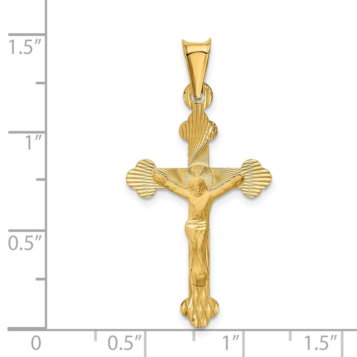 Lovely Rita's Charms & Pendants 14K Yellow Gold Elegant Satin & D.C Crucifix Cross Pendant