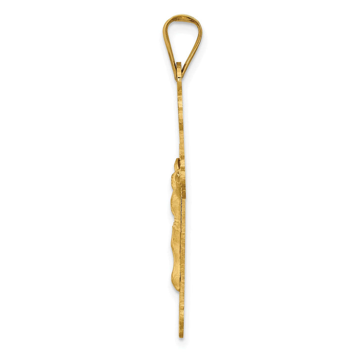 Lovely Rita's Charms & Pendants 14K Yellow Gold Elegant Satin & D.C Crucifix Cross Pendant